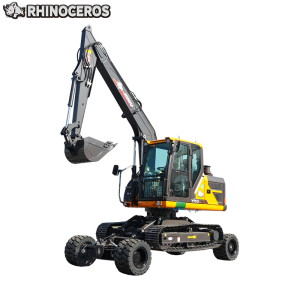 máy xúc bánh lốp mini